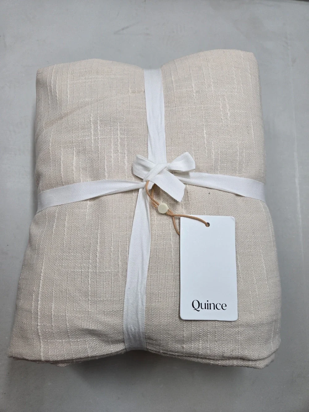 NWT QUINCE Set Of 2 48x108 Cotton Slub Curtains Natural 0894